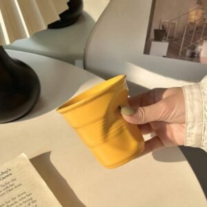 Tasse Céramique Design Marron Jaune