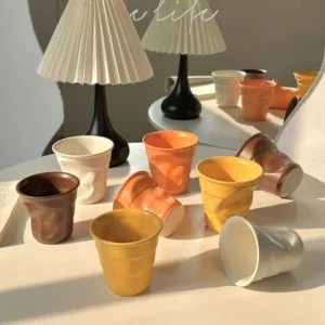 Tasse Céramique Design Marron Blanc